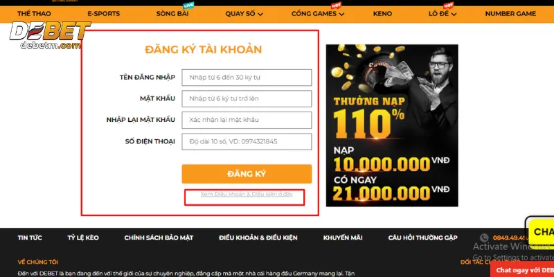 Đăng ký tài khoản tham gia đơn giản 