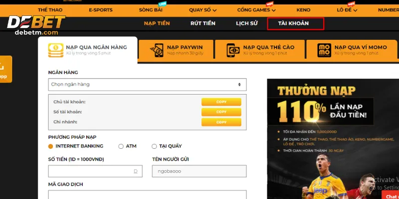 Hệ thống bảo mật tiền nạp rút tiên tiến 